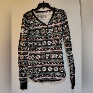 PINK Victoria's Secret Black and White Pajama Top